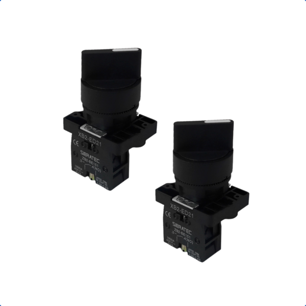 Kit Chave Seletora Plástica | Ed21 | Manopla Curta | 2 Posiçõ